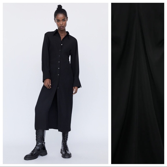 Zara Dresses & Skirts - NWOT. Zara Black Midi Dress. Size S.